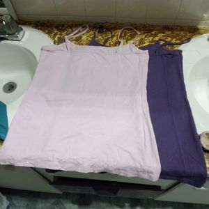 2 Ladies medium spaghetti scrap tops purple, lavender loft